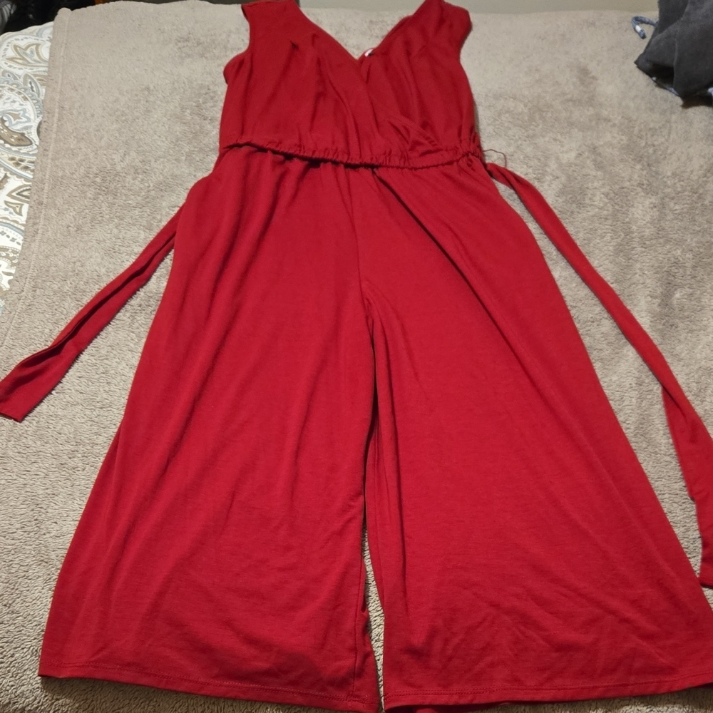 3 For 9$ Time and Tru V-Neck Red Jumpsuit